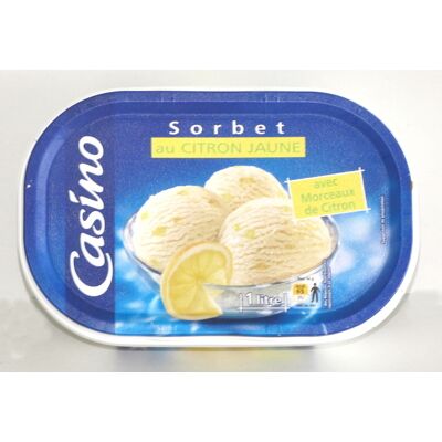 Sorbet Au Citron Jaune Avec Morceaux De Citron (Casino)