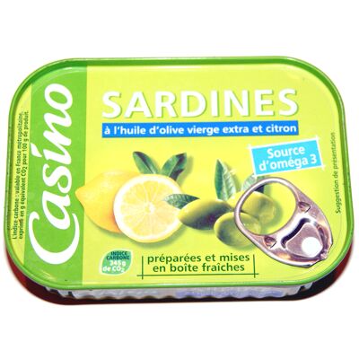 Sardines À L'huile D'olive Vierge Extra Et Citron (Casino)