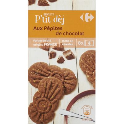 Biscuits P'tit Dèj Aux Pépites De Chocolat (Carrefour)