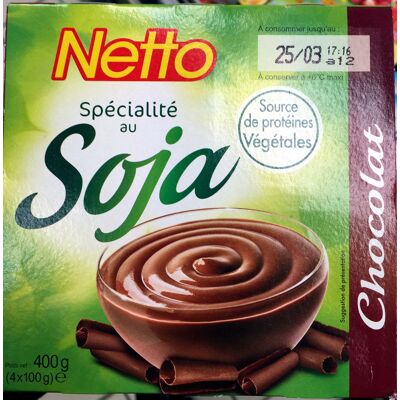 Spécialité Au Soja Chocolat (4 Pots) (Netto - Les Mousquetaires)