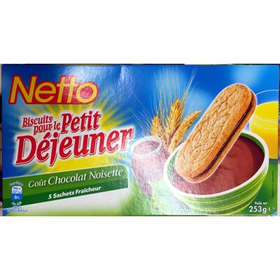 Biscuits Pour Le Petit Déjeuner - Goût Chocolat Noisette (Netto)