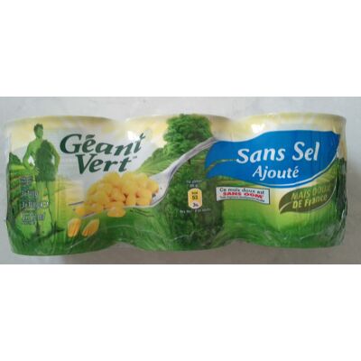Maïs Doux Sans Sel Ajouté (Geant Vert)