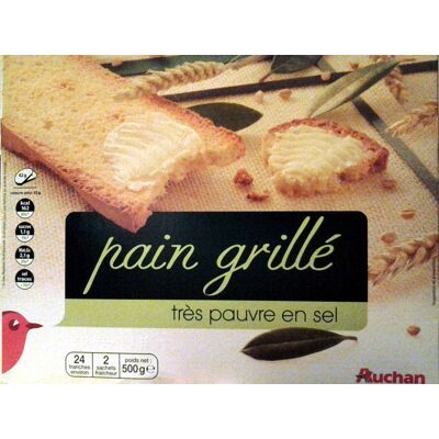 Pain Grillé Très Pauvre En Sel (Auchan)