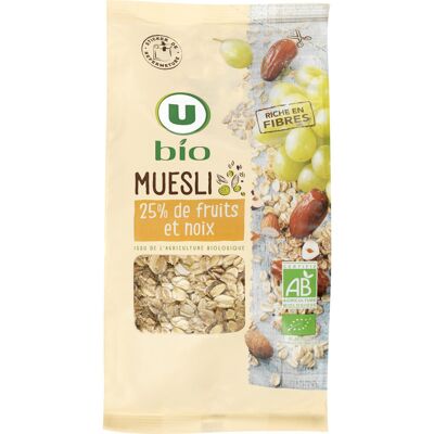 Muesli Floconneux 25% De Fruits Et Noix (U Bio - U)