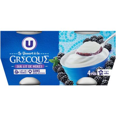 Yaourt À La Grecque Brassé Sucré Sur Préparation Mûres (U)