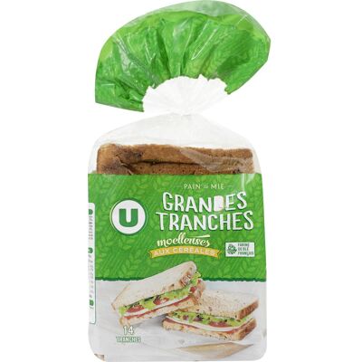 Pain De Mie Grandes Tranches Aux Céréales (U)