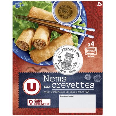Nems Aux Crevettes X4 + Sauce Nuoc Mam (U)