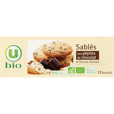 Sablés Pur Beurre Aux Pépites De Chocolat Et Flocons D'avoine (U Bio - U)