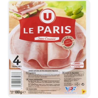 Jambon De Paris Découenné Et Dégraissé Viande De Porc Française (U)