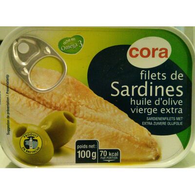 Filet De Sardines À L'huile D'olive Vierge Extra (Cora)
