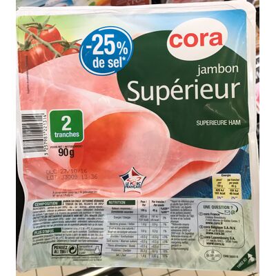 Jambon Supérieur -25% De Sel (Cora)