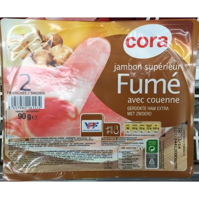 Jambon Supérieur Fumé Avec Couenne (Cora)
