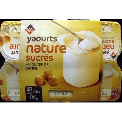Yaourts Nature Sucrés Au Sucre De Canne (Leader Price - Dlp (distribution Leader Price))
