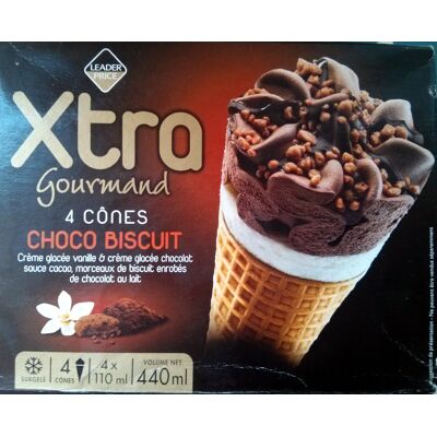 Xtra Gourmand - 4 Cônes Choco Biscuit (Leader Price - Xtra)