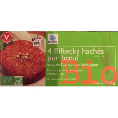 4 Biftecks Hachés Pur Bœuf Bio (Picard)