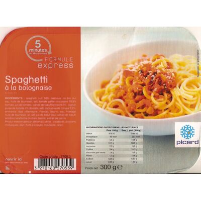 Spaghetti À La Bolognaise, Surgelés (Picard - Formule Express)