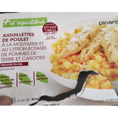 Aiguillettes De Poulet Écrasé De Pommes De Terre Et Carottes (Picard)