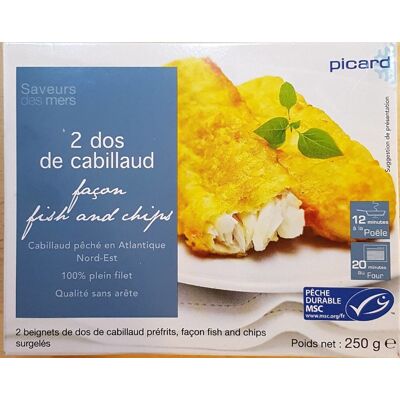 2 Dos De Cabillaud Façon Fish And Chips (Picard)