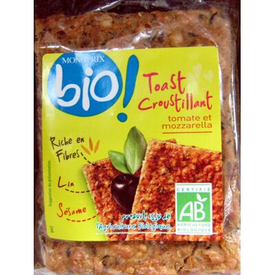 Toast Croustillant Tomate Et Mozzarella Bio (Monoprix)