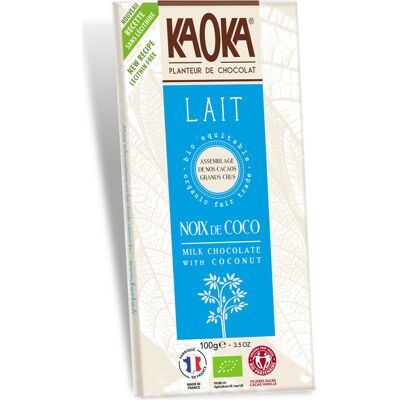 Chocolat Au Lait Et À La Noix De Coco Bio (Kaoka)