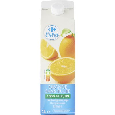 Orange Sans Pulpe 100% Pur Jus (Carrefour)