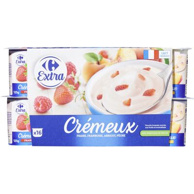 Crémeux Framboise Peche Fraise Abricot (Carrefour - Groupe Carrefour)