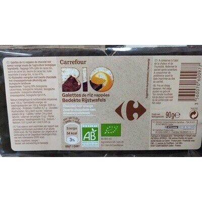 Galettes De Riz Nappées Chocolat Noir Orange (Carrefour Bio - Carrefour)