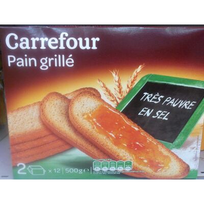 Pain Grillé Très Pauvre En Sel (Carrefour)
