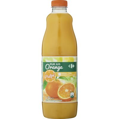 100% Pur Jus Jus D'orange Avec Pulpe (Carrefour)