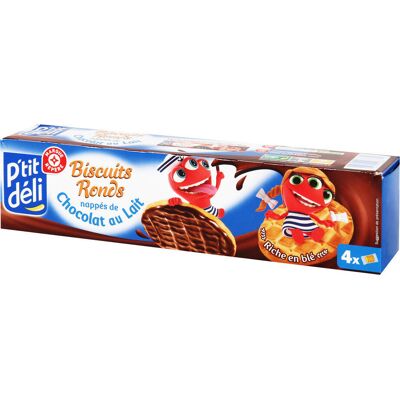 Biscuits Ronds Nappés Au Chocolat Au Lait (P'tit Déli - Marque Repère)