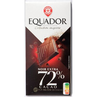 Chocolat Noir 72% Cacao (Equador - Marque Repère)