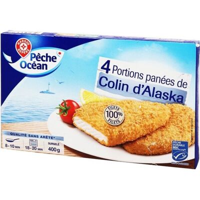 Filets De Colin D'alaska Panés (Pêche Durable Msc) X 4 (Pêche Océan - Marque Repère)