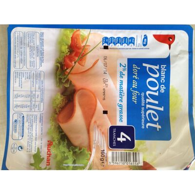 Blanc De Poulet Qualité Supérieure Doré Au Four (4 Tranches) (Auchan - L'oiseau)