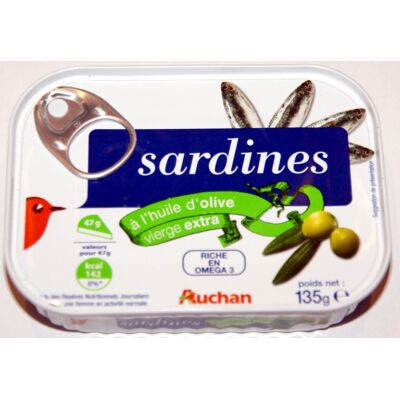 Sardines À L'huile D'olive Vierge Extra (Auchan - L'oiseau)