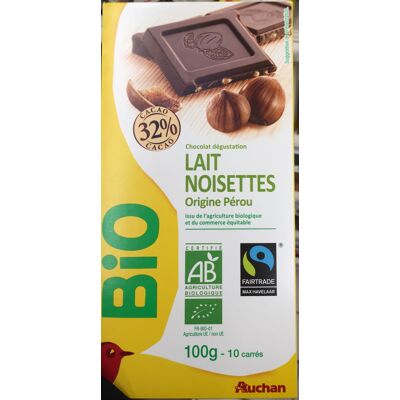 Chocolat Dégustation - Lait Noisettes (Auchan)