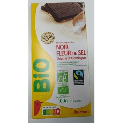 Chocolat Dégustation Noir Fleur De Sel (Auchan Bio)
