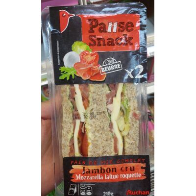 Pause Snack - Sandwich Jambon Cru Mozarella Laitue Roquette (Auchan)