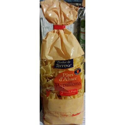 Pâtes D'alsace Papillons (7 Œufs Frais Au Kilo De Semoule) (Auchan - L'oiseau)