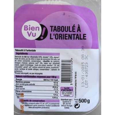 Taboulé À L'orientale (Bien Vu !)