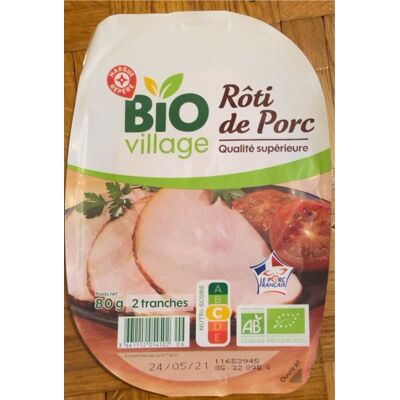 Rôti De Porc Cuit Bio (X 2 Tranches) (Bio Village - Marque Repère)