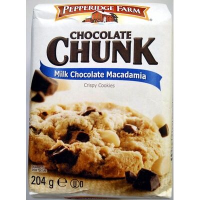 Chocolate chunk milk chocolate macadamia crispy cookies (Chocolate Chunk - Pepperidge Farm)