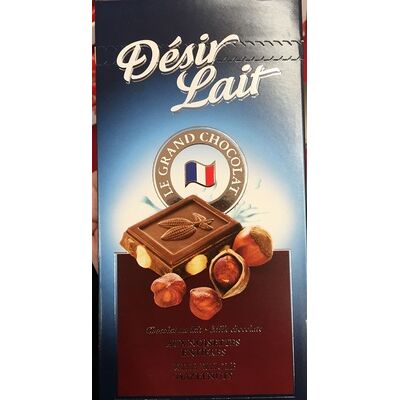Chocolat au lait aux noisettes entières (Désir Lait - Dipa)