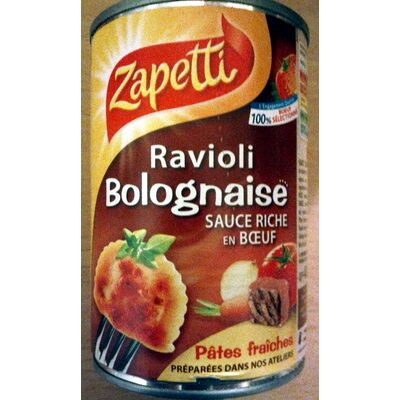 Ravioli bolognaise (sauce riche en bœuf) (Zapetti)