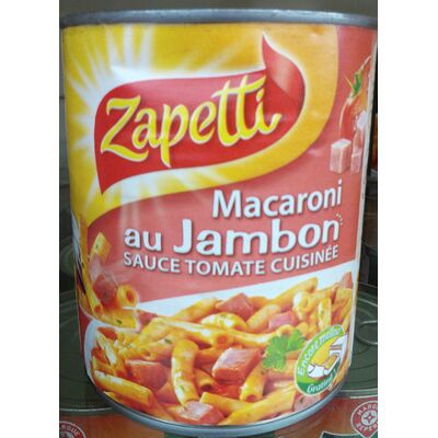 Macaroni au jambon, sauce tomate cuisinée (Zapetti)