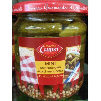 Mini cornichons aux 2 vinaigres cueillis main (Charles Christ)