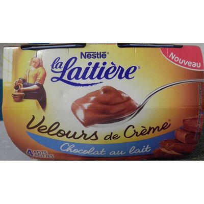 Velours de crème (chocolat au lait) 4 pots (La Laitière - Nestlé)