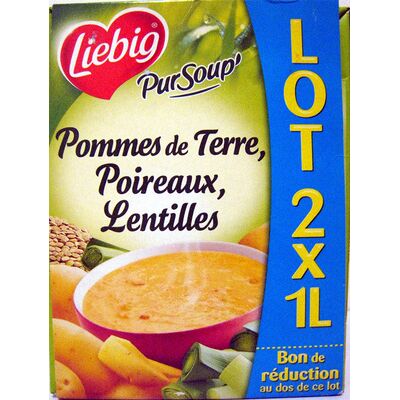 Pommes de terre, poireaux, lentilles (lot de 2 x 1 l) (Liebig)