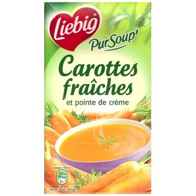 Pur soup' carottes fraîches et pointe de crème (Liebig)