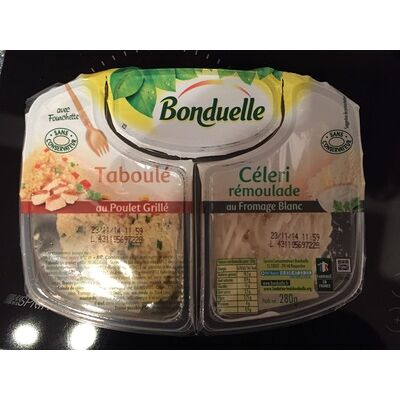 Duo de céleri rémoulade au fromage blanc et taboulé au poulet grillé (Bonduelle)