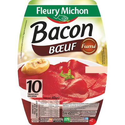 Bacon boeuf fumé - 10 tranches environ (Fleury Michon)